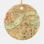 London Thames Vintage Karte Keramik Ornament (Hinten)