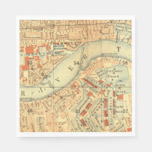 London Thames Vintage Karte Serviette