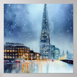 London-The Shard (A), Aquarell Poster