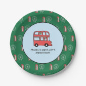 London Theme Kids Joint Birthday Party Pappteller (Vorderseite)