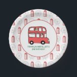 London Theme Kids Joint Birthday Party Pappteller<br><div class="desc">Perfekt für gemeinsame Geburtstagsfeiern! Diese Londoner Doppeldecker-Teller fügen Ihrer Feier eine individuelle Touch hinzu.</div>