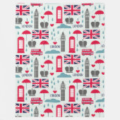 London Themed Fleece Blanket (Vorderseite)