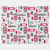London Themed Fleece Blanket (Vorderseite (Horizontal))