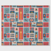 London Themed Geschenkpapier (Flach)