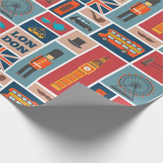 London Themed Geschenkpapier (Ecke)