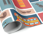 London Themed Geschenkpapier (Rolleneckpunkt)