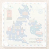 London Themed Glass Untersetzer (Rückseite)