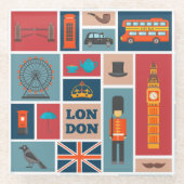 London Themed Glasuntersetzer (Vorderseite)