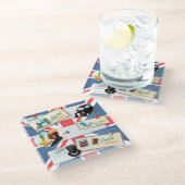 London Themed Glasuntersetzer (Schrägansicht)