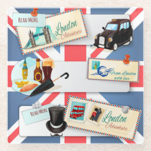 London Themed Glasuntersetzer