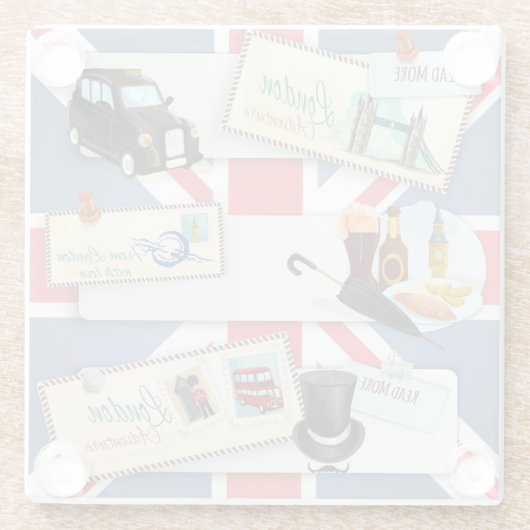 London Themed Glasuntersetzer (Rückseite)