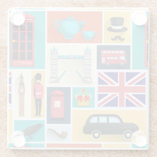 London Themed Glasuntersetzer (Rückseite)