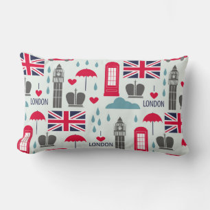 London Themed Lumbar Pillow Lendenkissen