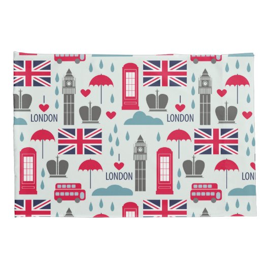 London Themed Pillow Case Kissenbezug (Rückseite-Rechts)