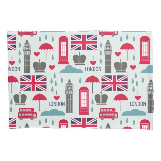 London Themed Pillow Case Kissenbezug (Vorderseite-Links)