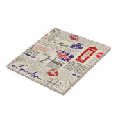 London Themed Seamless Pattern mit Telefonkabinen Fliese (Seite)