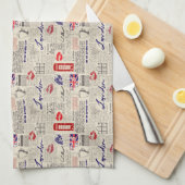 London Themed Seamless Pattern mit Telefonkabinen Küchentuch (Viertel Falte)