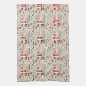 London Themed Seamless Pattern mit Telefonkabinen Küchentuch (Vertikal)
