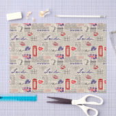 London Themed Seamless Pattern mit Telefonkabinen Seidenpapier (Handwerk)