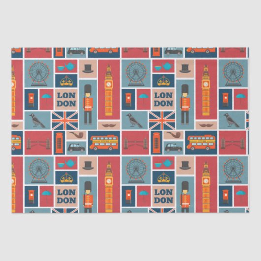 London Themed Seidenpapier (Vorderseite)