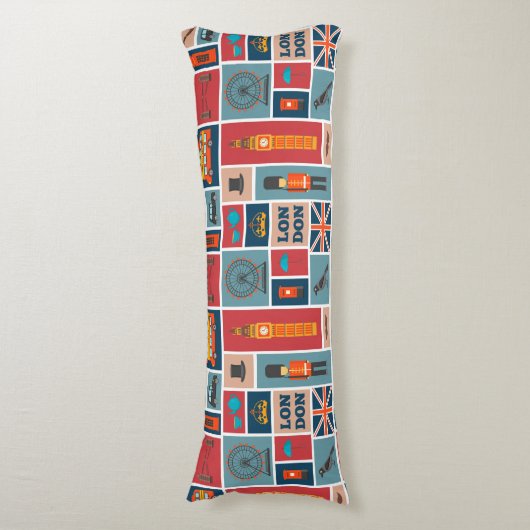 London Themed Seitenschläferkissen (Vorderseite Vertikal)