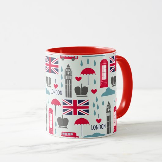 London Themed Tasse (VorderseiteRechts)