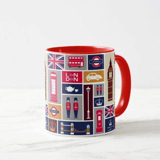 London Themed Tasse (VorderseiteRechts)