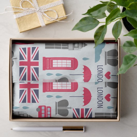 London Themed Tissue Paper Seidenpapier (Geschenk)