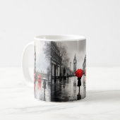 "London-Themed White Keramik Tasse - Iconic Red Bu (Vorderseite Links)