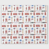 London Themed Wrapping Paper | London Themed Gift Geschenkpapier (Flach)