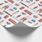 London Themed Wrapping Paper | London Themed Gift Geschenkpapier (Ecke)