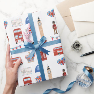 London Themed Wrapping Paper   London Themed Gift Geschenkpapier