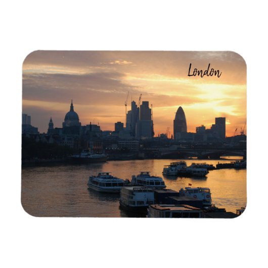 London - Themse bei Sonnenaufgang Magnet (Horizontal)