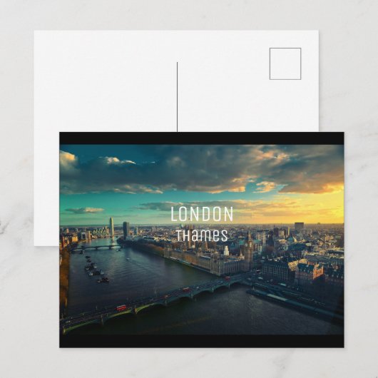London - Themse Postkarte (Vorne/Hinten)