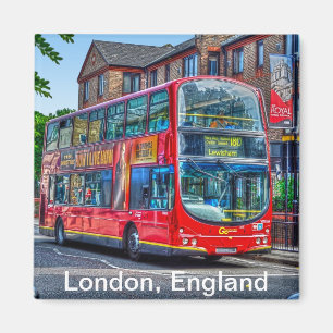 London to Lewisham Red Double decker Bus UK Magnet