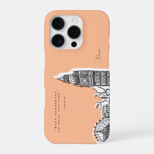 London Tone Sketch iPhone Case Hülle (Rückseite)