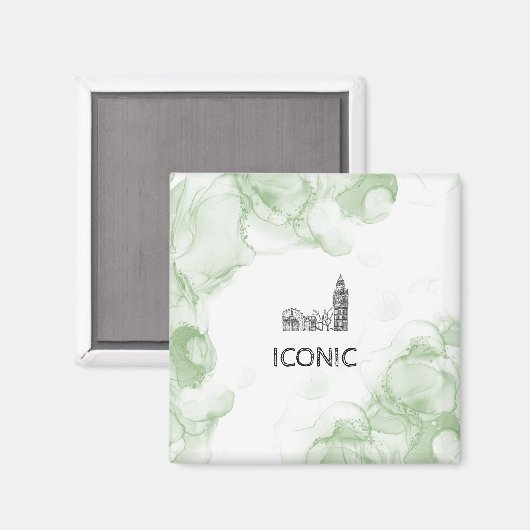 London Tone Watercolor Magnet (Vorderseite/Rückseite)