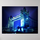 London Tower Bridge at Blue Night Poster (Vorne)
