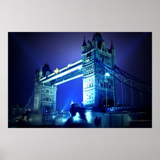 London Tower Bridge at Blue Night Poster (Vorne)