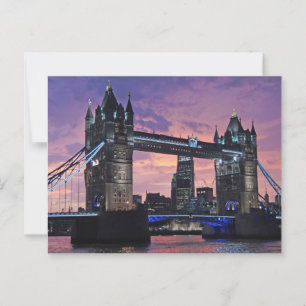 London Tower Bridge bei Nacht Postkarte