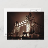 London Tower Bridge bei Nacht Postkarte (Vorne/Hinten)