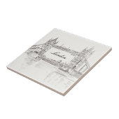 London Tower Bridge Black Ink Classic Zeichnend Fliese (Seite)
