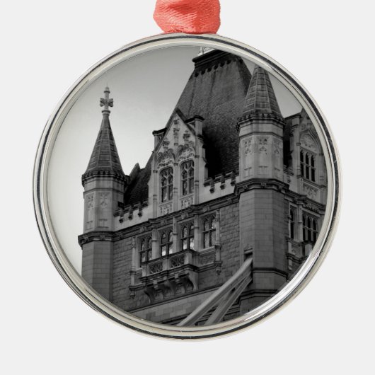 London Tower Bridge Close-up Silbernes Ornament (Vorne)