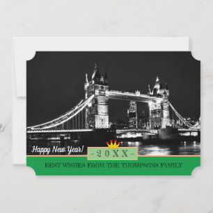 London, Tower Bridge & Happy New Year! Karte wünsc