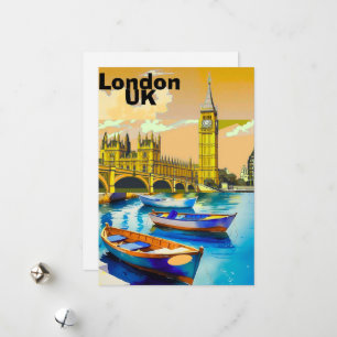 London Tower Bridge Leere Aquarellmalerei Post Feiertagskarte