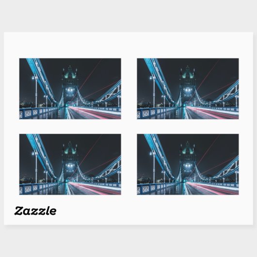 London Tower Bridge Rechteckiger Aufkleber (Blatt)
