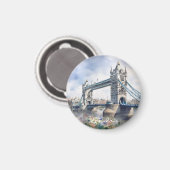 London Tower Bridge Travel Watercolor Magnet (Vorderseite/Rückseite)