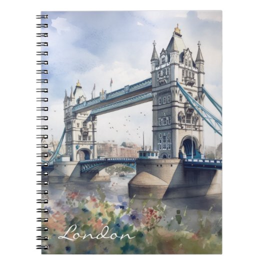 London Tower Bridge Travel Watercolor Notizblock (Vorderseite)