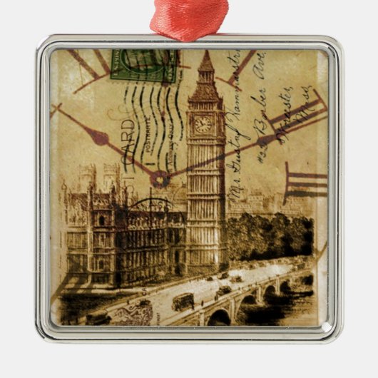 London Tower Bridge Uhrturm Big ben Ornament Aus Metall (Vorne)