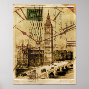 London Tower Bridge Uhrturm Big ben Poster